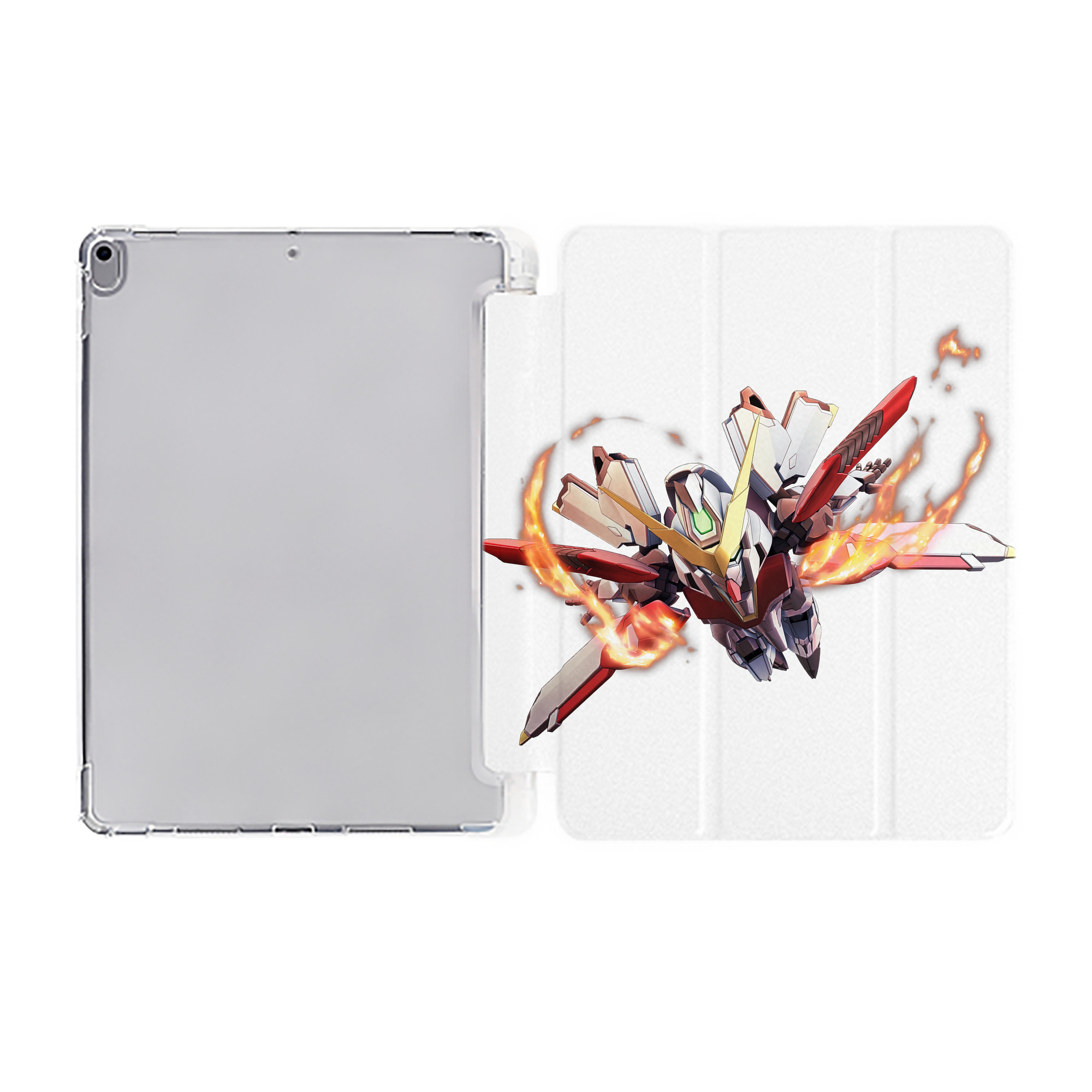 （画像用） 機動戦士ガンダム Mobile Suit Gundam IPad ケース ペン収納付き 三つ折りスタンド PUレザー×シリコン 対応機種9.5/10.5/10.9インチ